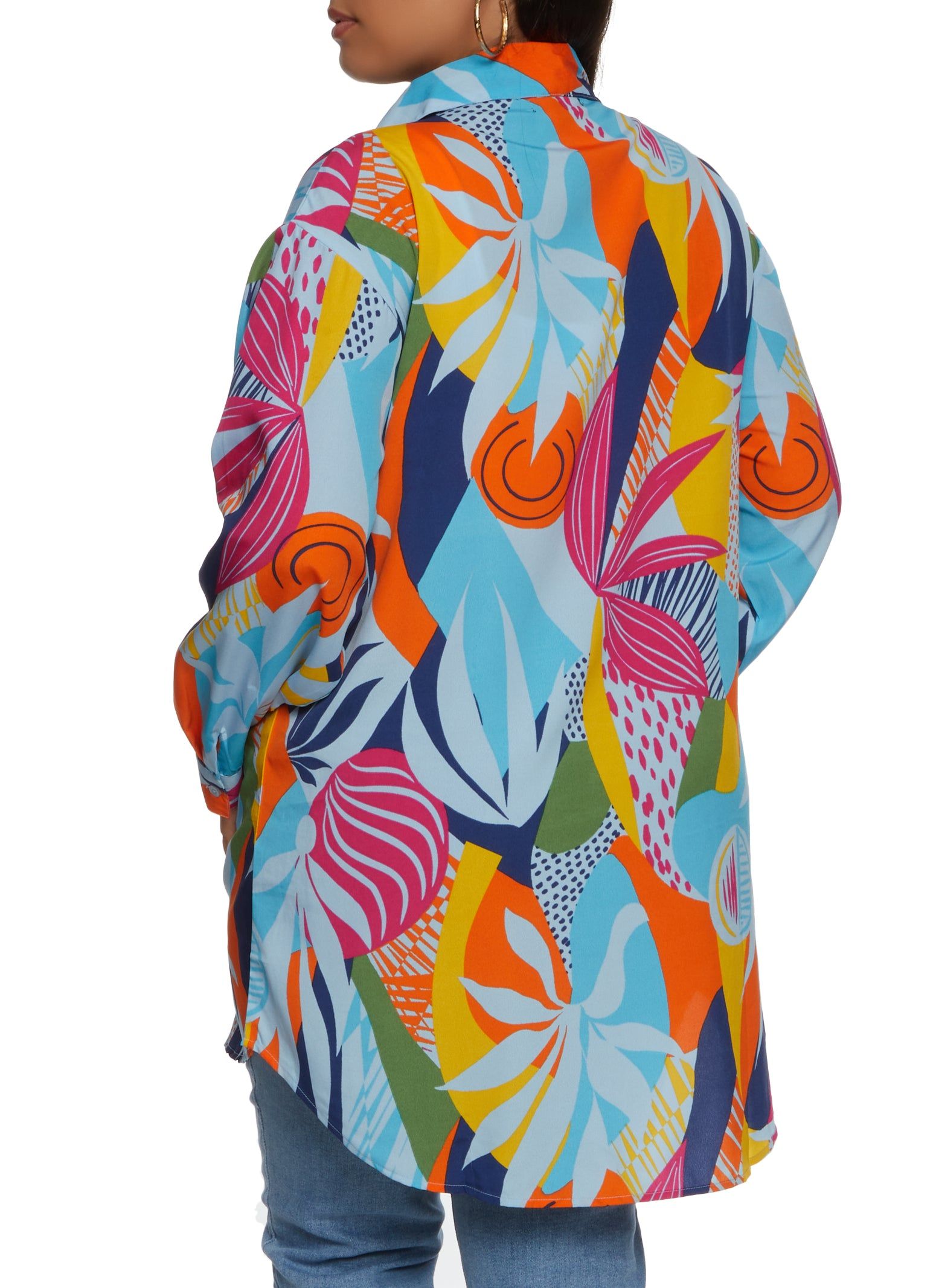 Plus Size Abstract Print Tunic Shirt sold by Rainbow product image thumbnail 3