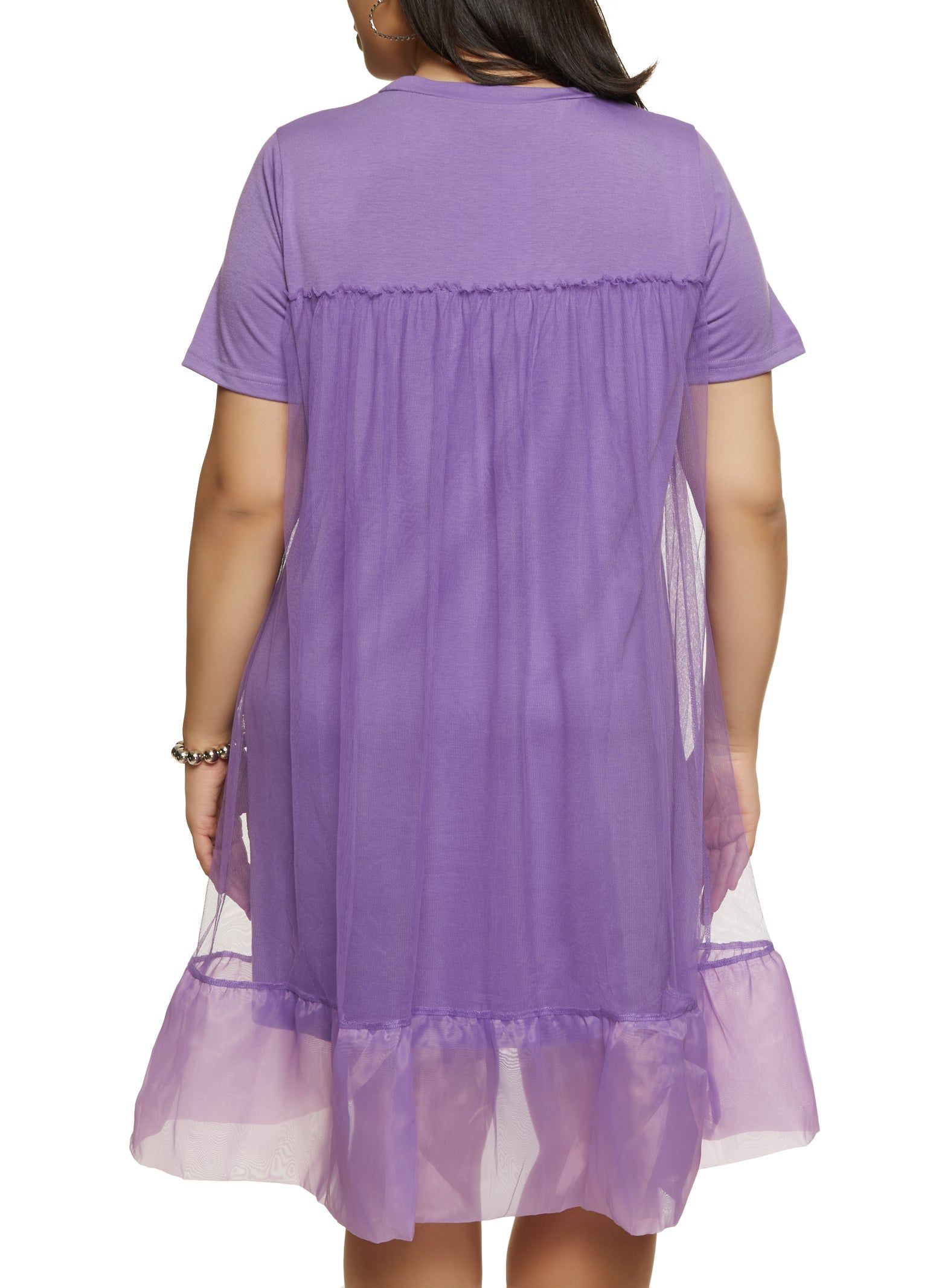 Plus Size Organza Hem Tulle Midi Shift Dress sold by Rainbow product image thumbnail 3