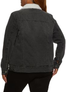 Plus Size Sherpa Lined Denim Jacket sold by Rainbow