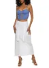 Linen Slit Maxi Skirt sold by Rainbow