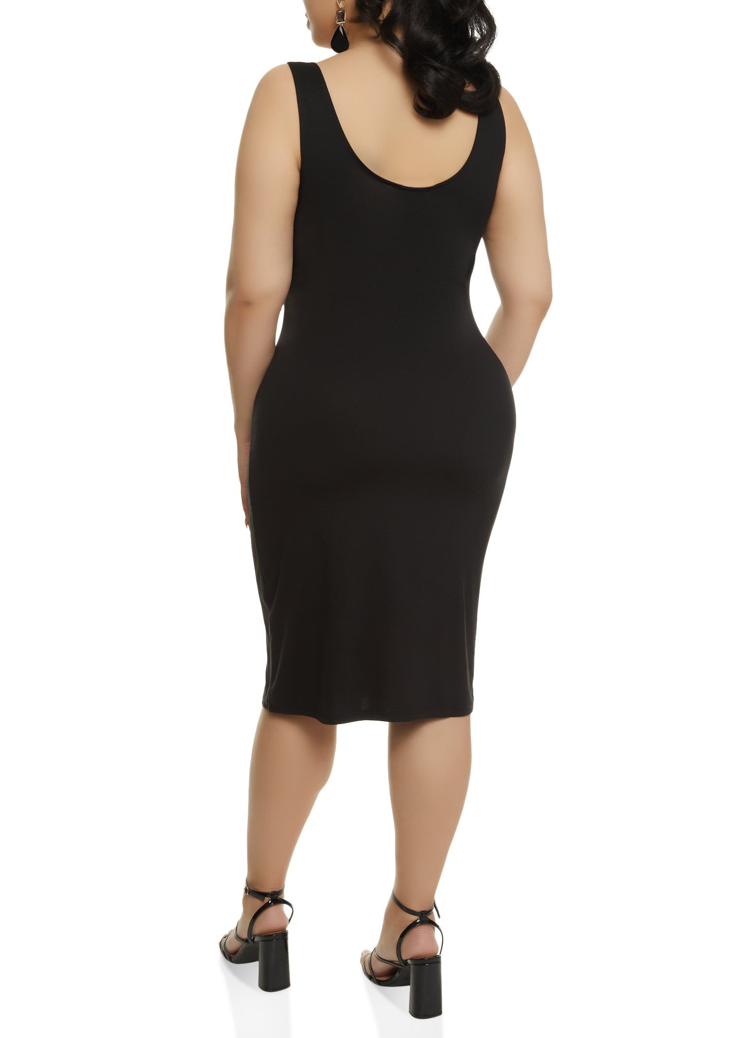 Plus Size Basic Midi Tank Dress sold by Rainbow product image thumbnail 3