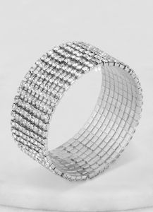 Rhinestone Nine Row Stretch Bracelet sold by Rainbow