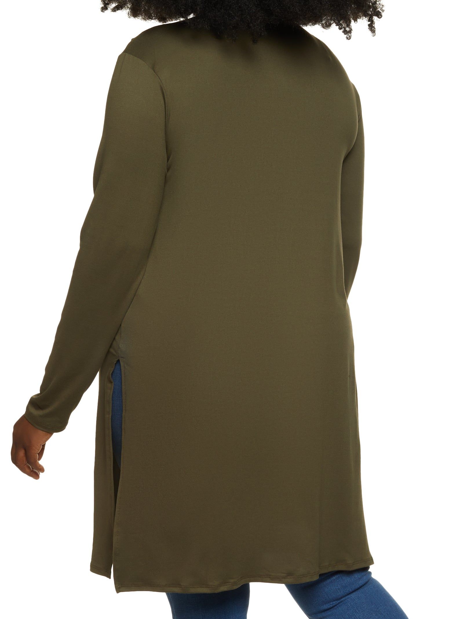 Plus Size Soft Knit Solid Duster sold by Rainbow product image thumbnail 2