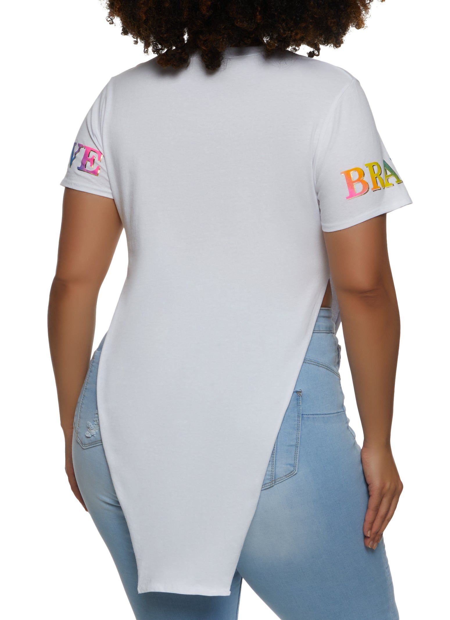 Plus Size Strong Brave Kind Notch Neck Top sold by Rainbow product image thumbnail 2