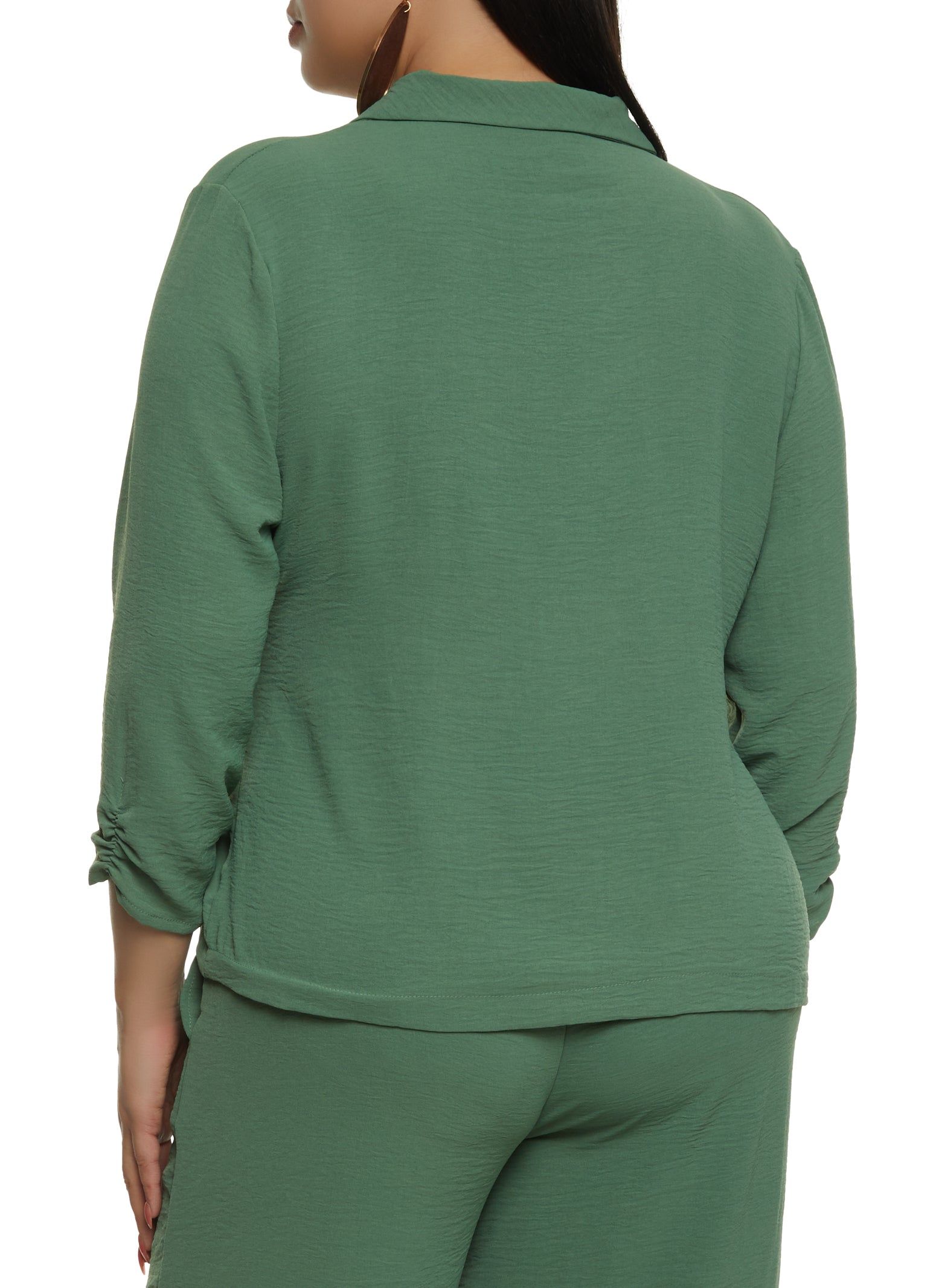 Plus Size Crepe Knit Buttoned Front Blazer sold by Rainbow product image thumbnail 3