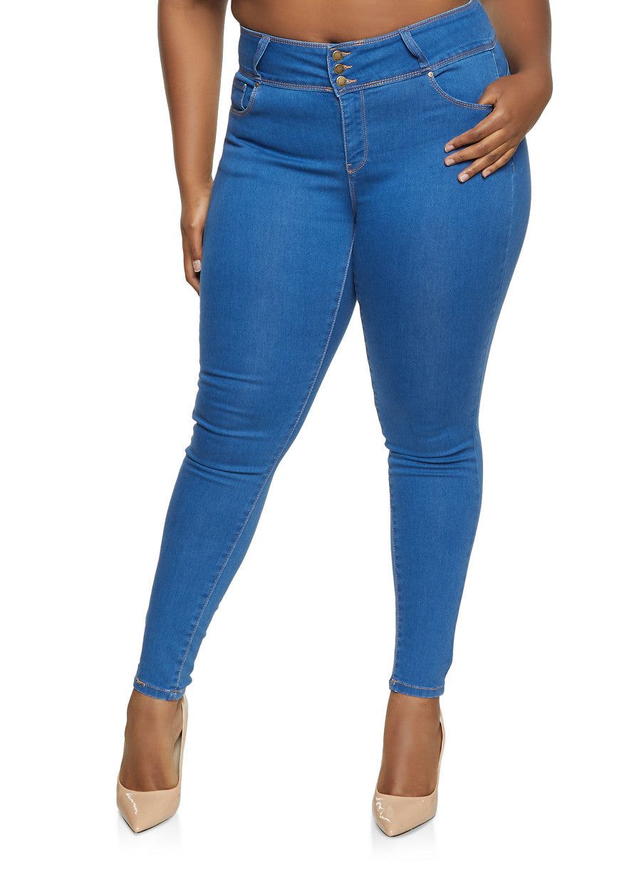 WAX Plus Size High Waisted Skinny Jeans sold by Rainbow