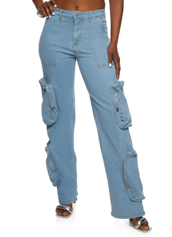 Daisy High Rise Wide Cargo Jeans sold by Rainbow