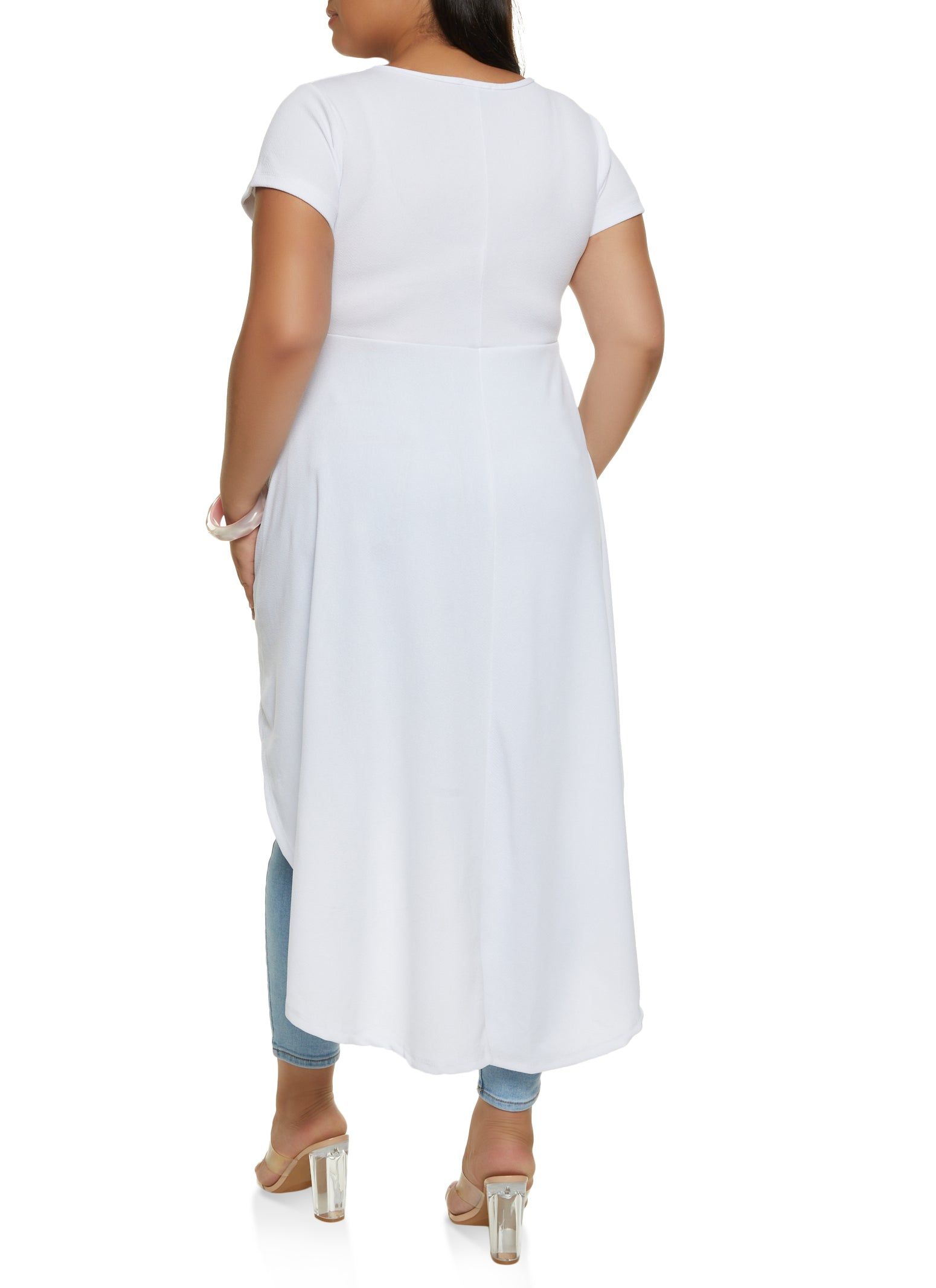 Plus Size Crew Neck Tiered High Low Shirt sold by Rainbow product image thumbnail 2