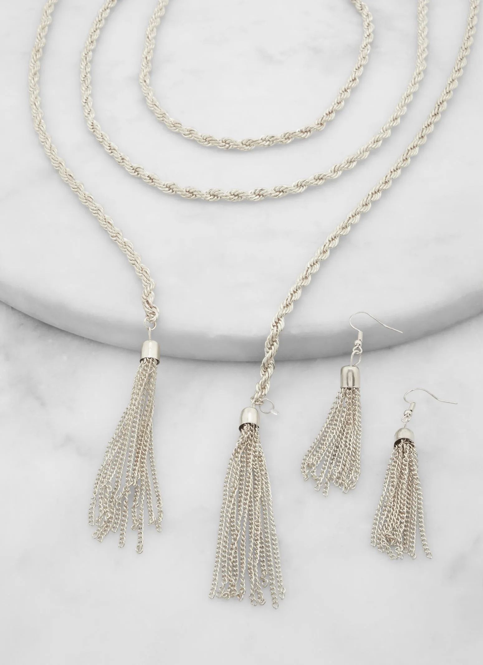 Tassel Lariat Necklace and Drop Earrings sold by Rainbow product image thumbnail 2