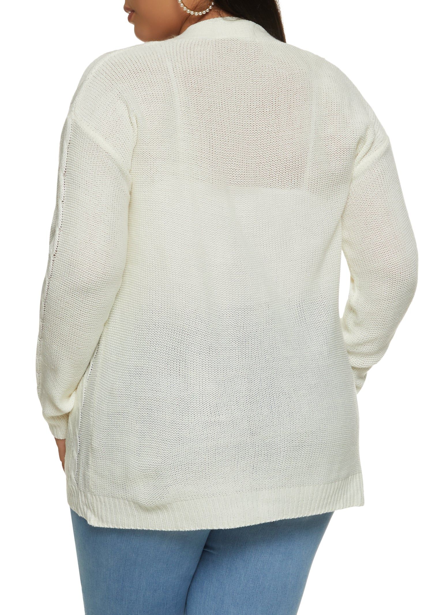 Plus Size Cable Knit Open Cardigan sold by Rainbow product image thumbnail 2