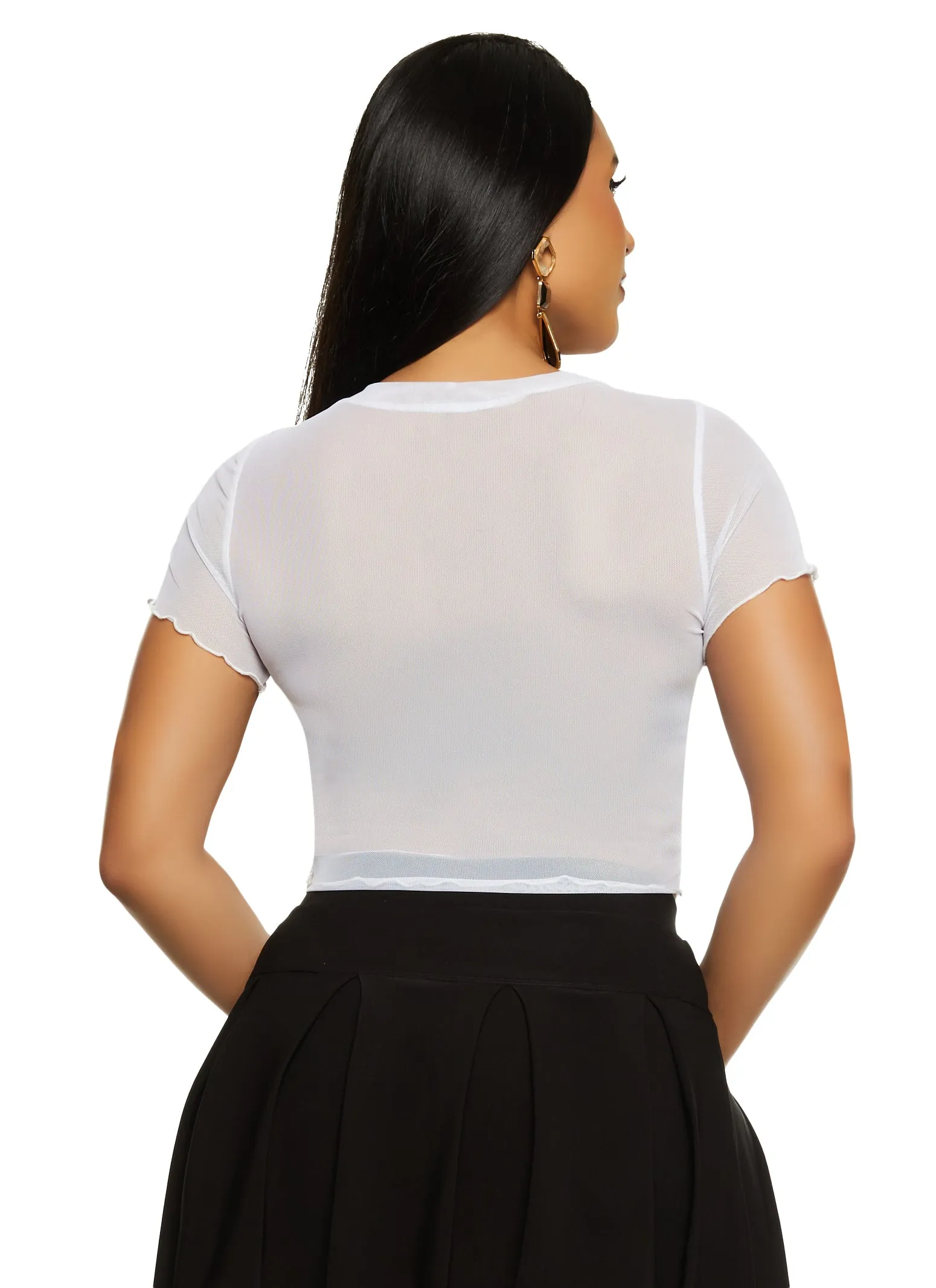 Mesh Bow Detail Crop Top sold by Rainbow product image thumbnail 3