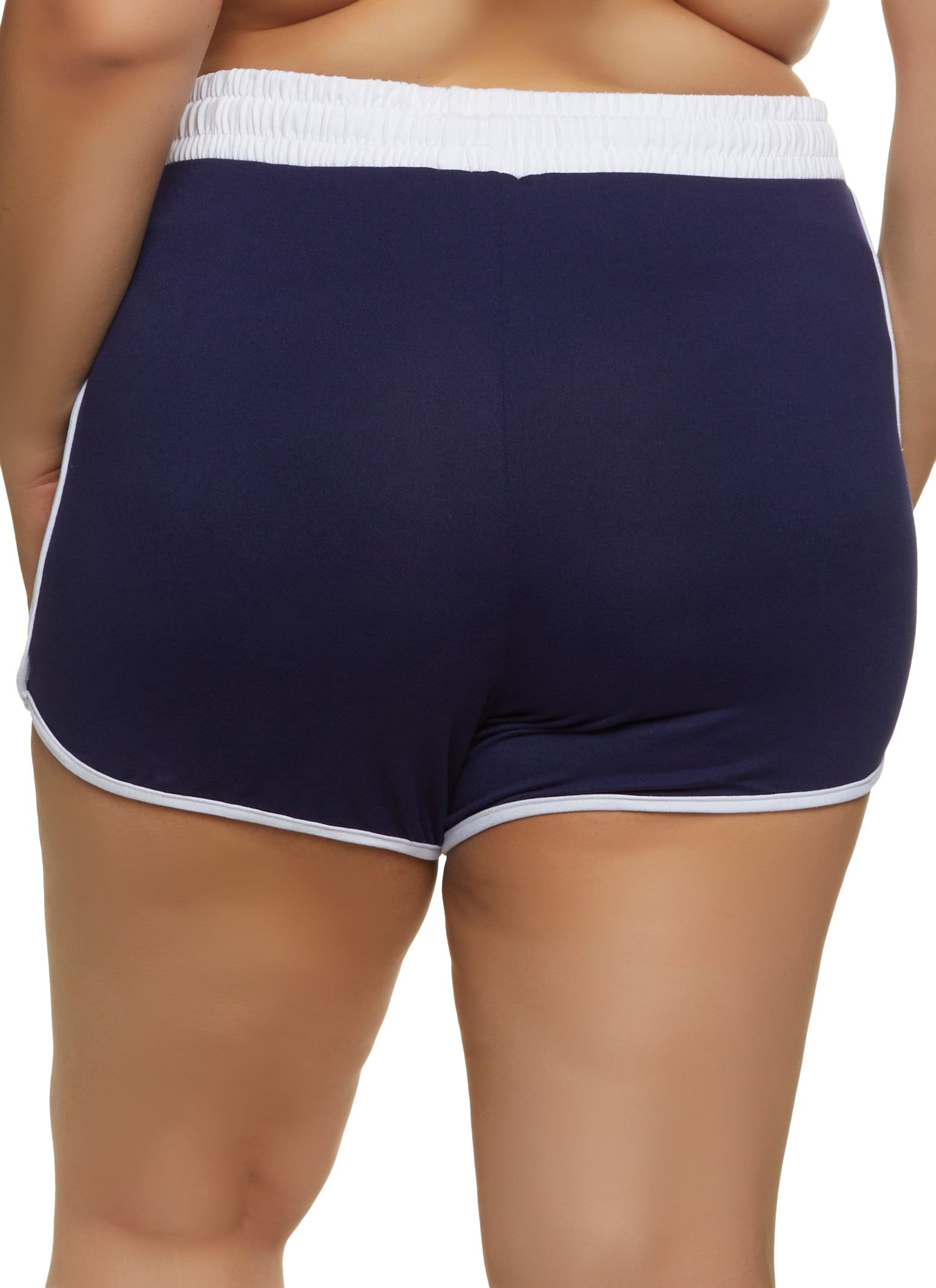 Plus Size Contrast Trim Drawstring Dolphin Shorts sold by Rainbow product image thumbnail 2