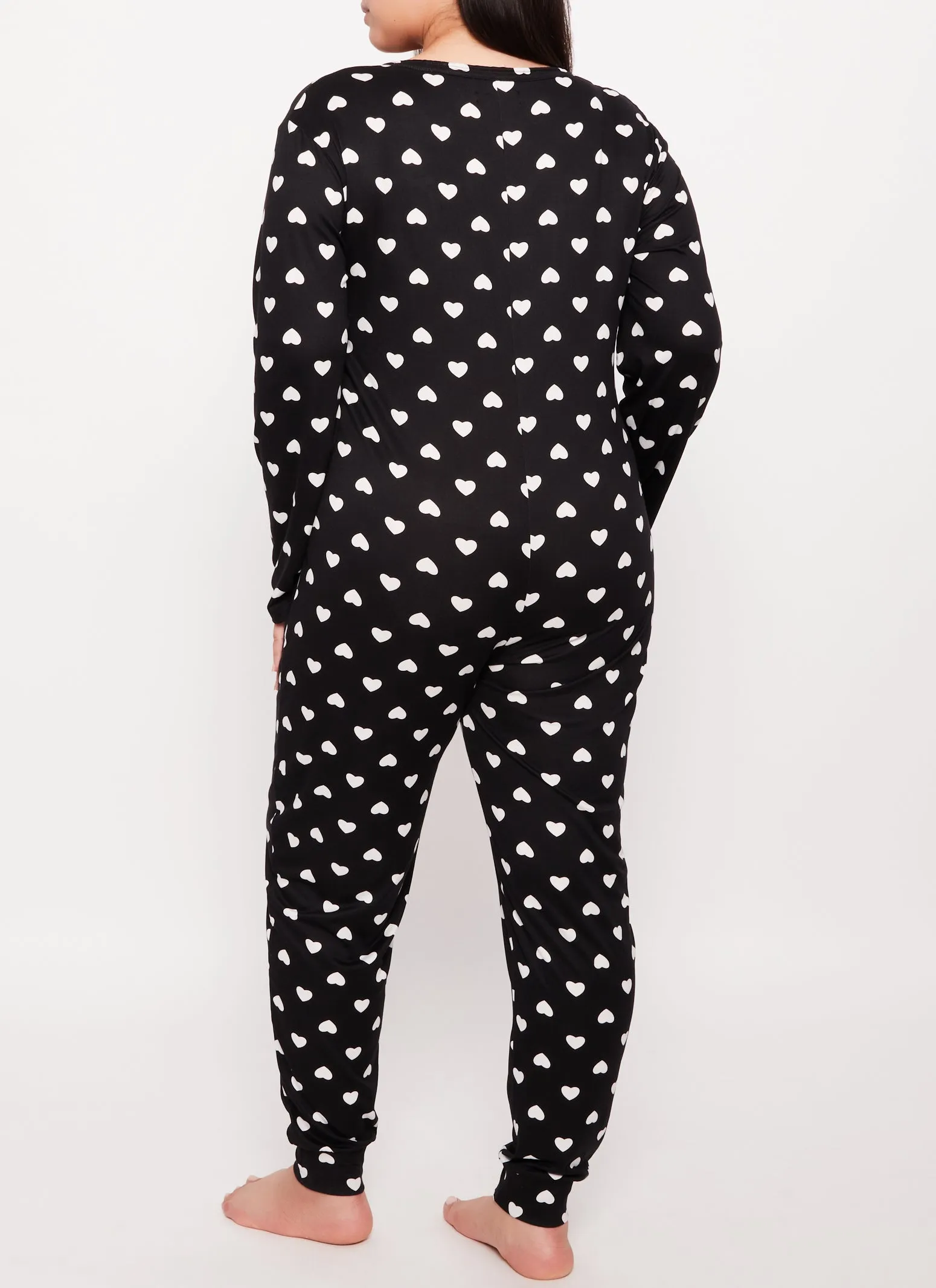 Plus Size Love Heart Print Pajama Onesie sold by Rainbow product image thumbnail 2