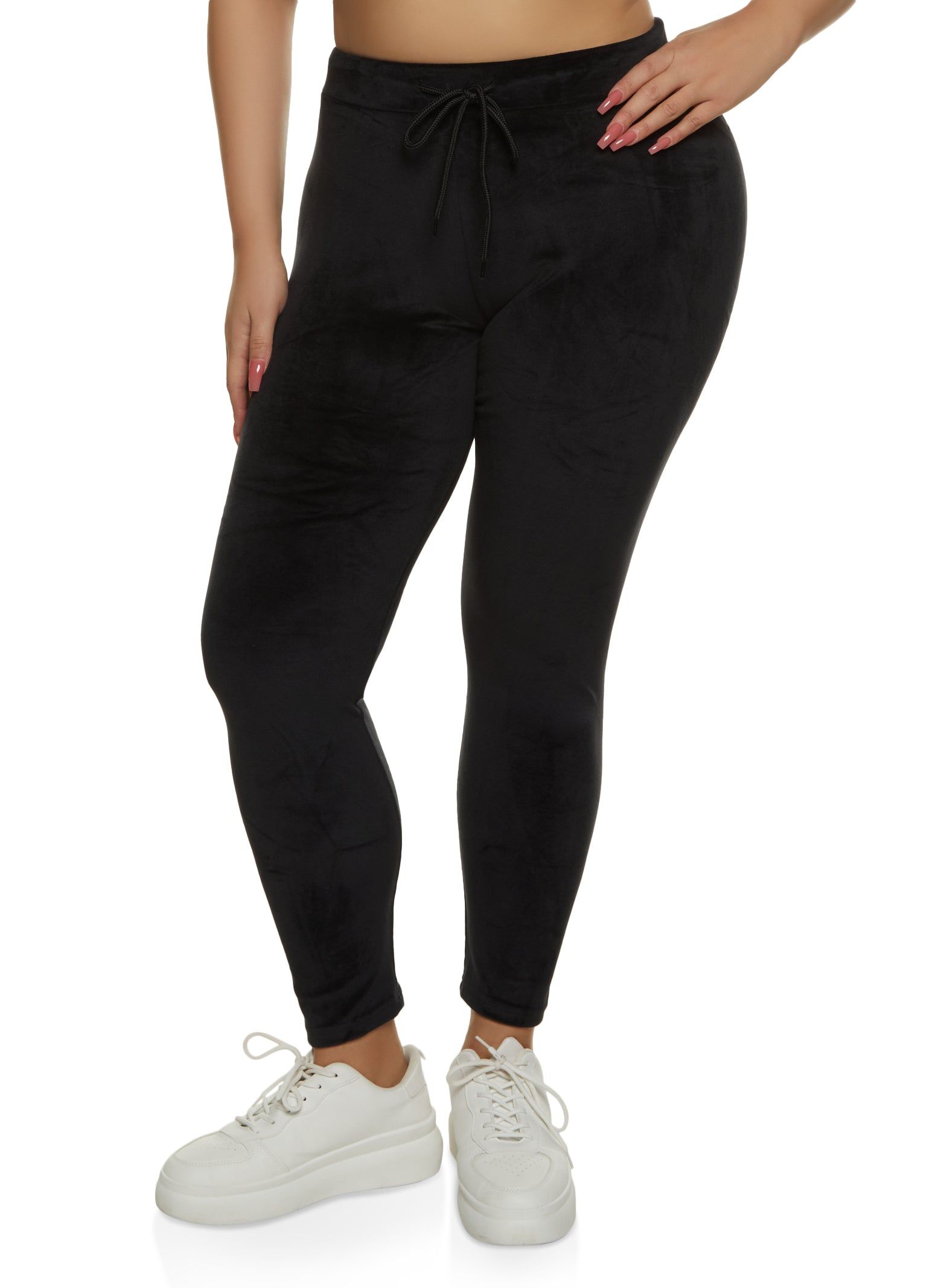 Plus Size High Waist Velour Leggings sold by Rainbow