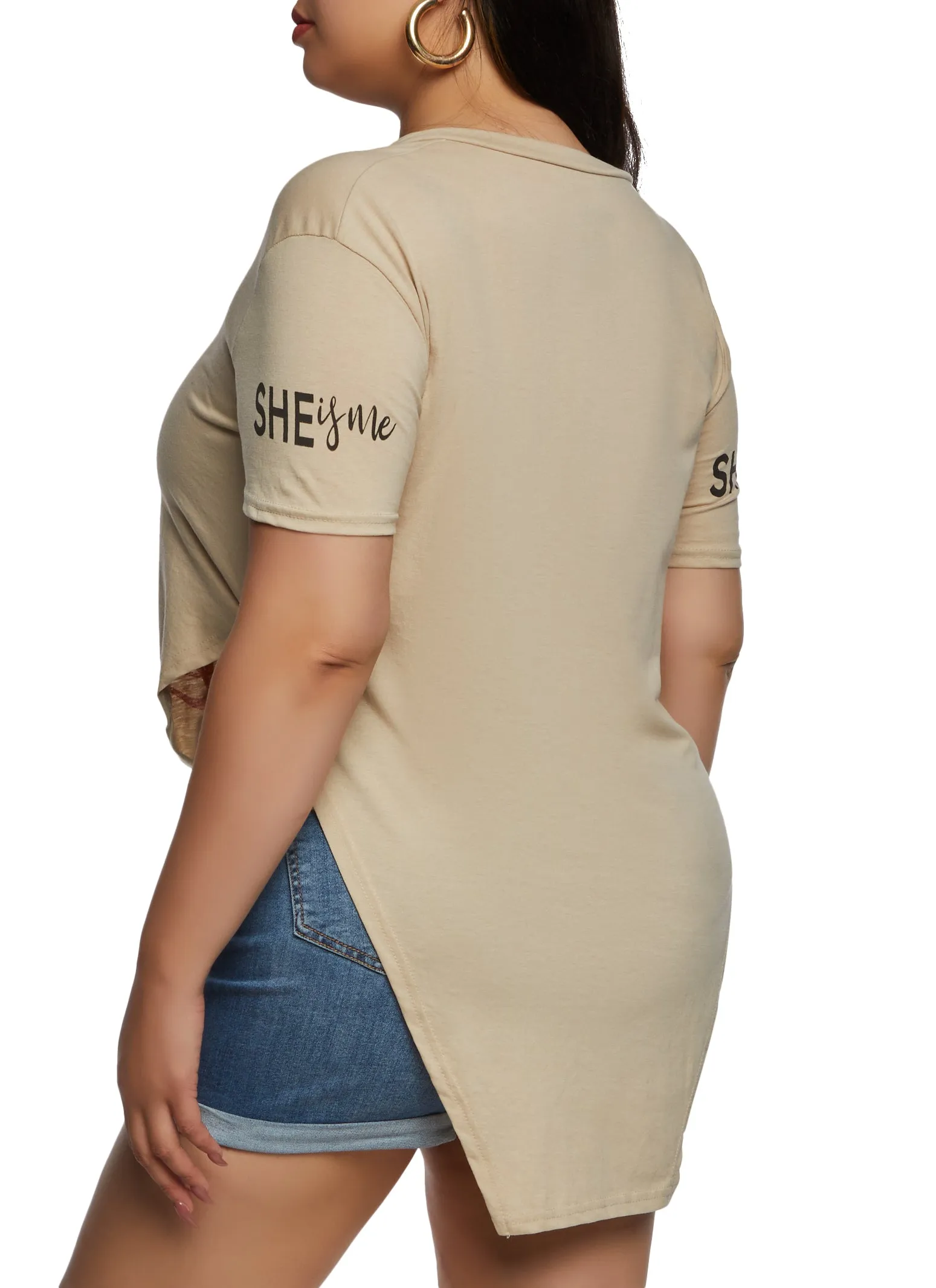 Plus Size She Is Me Graphic Notch Neck Top sold by Rainbow product image thumbnail 3