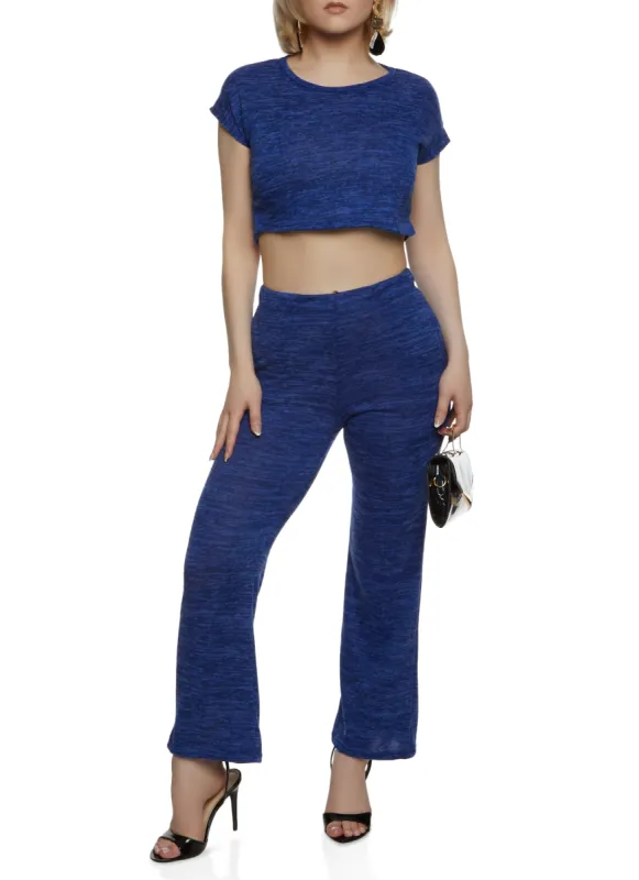 Brushed Knit Crew Neck Cropped Tee sold by Rainbow