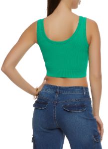 Ribbed Knit Seamless Cropped Tank Top sold by Rainbow