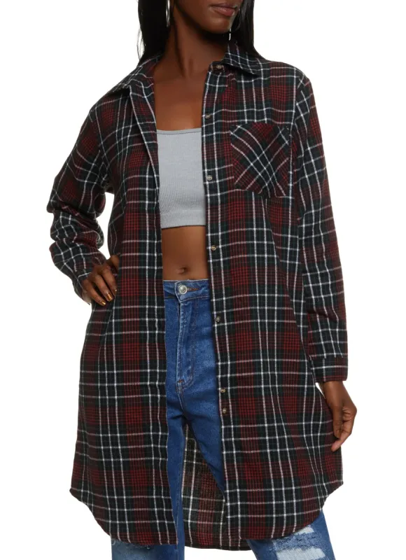 Plaid Button Front Flannel Shirt sold by Rainbow