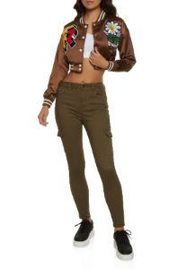 Twill Skinny Cargo Pants sold by Rainbow