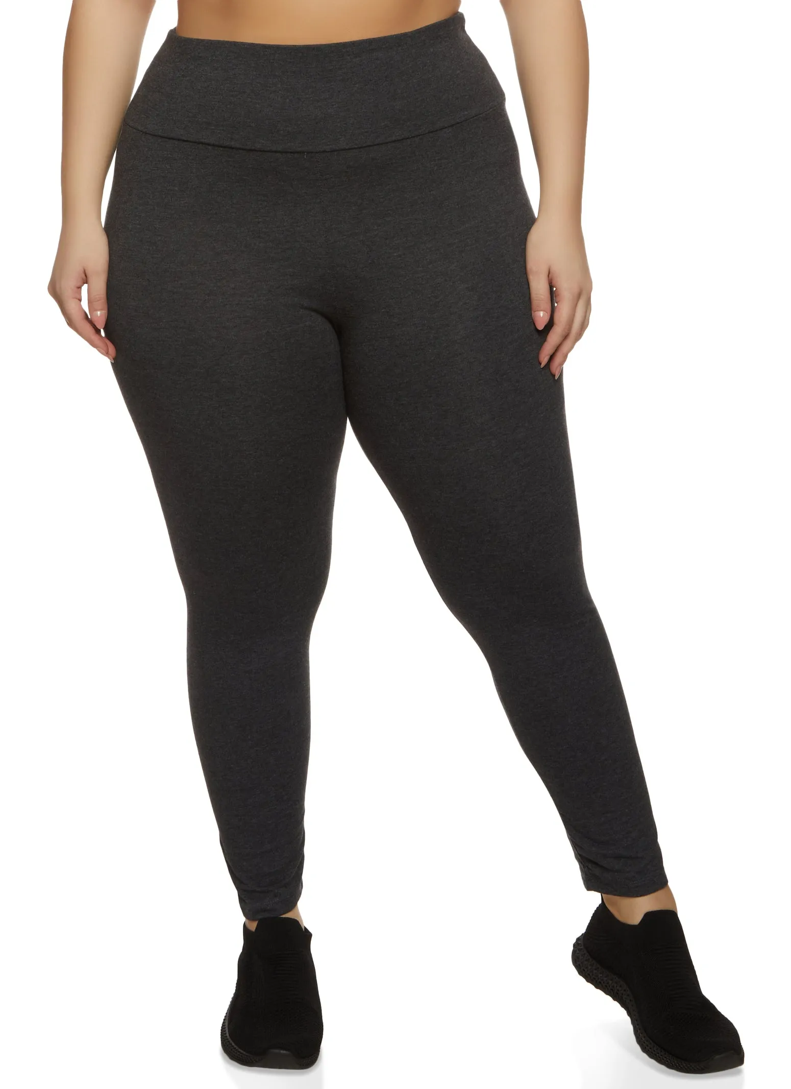 Plus Size Stretch Cotton High Waist Leggings sold by Rainbow