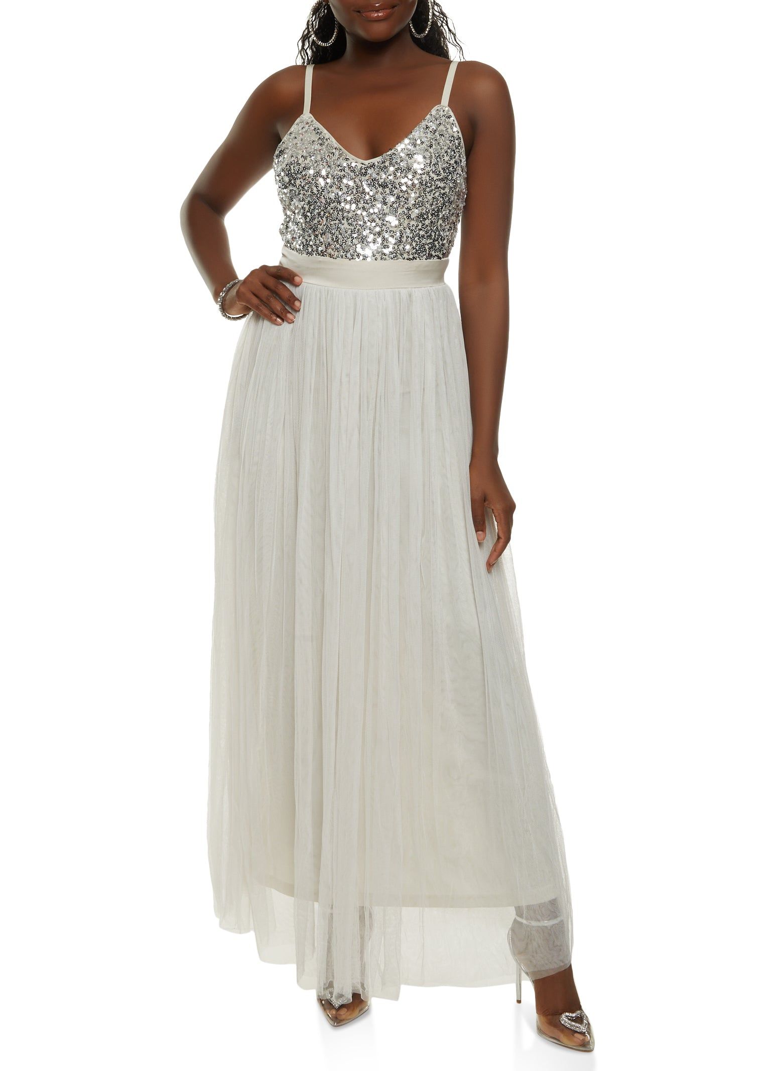 Sequin Tulle Maxi Dress sold by Rainbow product image thumbnail 2