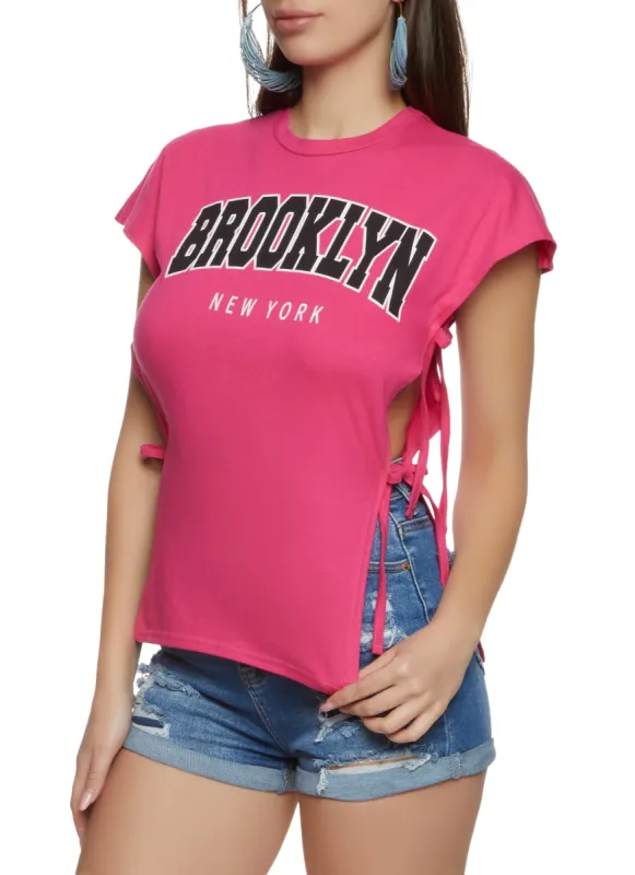 Open Tie Side Brooklyn Graphic Tee sold by Rainbow