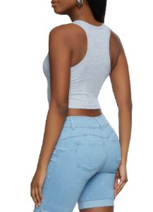 Basic Cropped Racerback Tank Top sold by Rainbow
