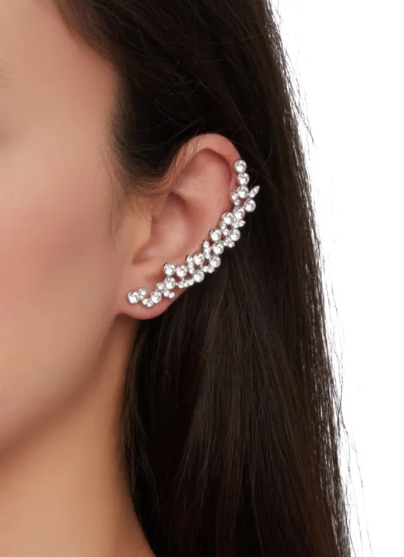 Rhinestone Ear Cuff Earrings sold by Rainbow