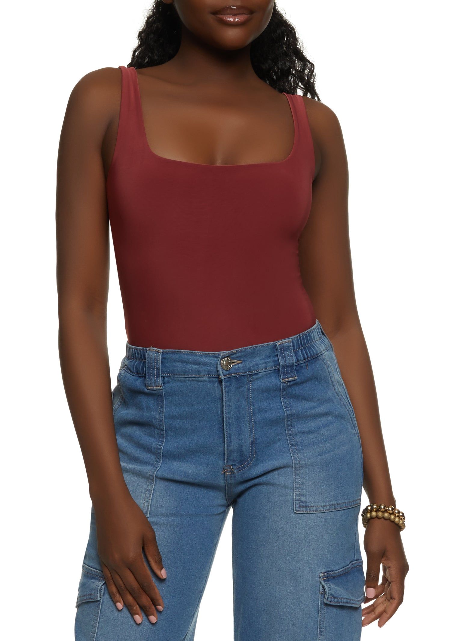 Solid Square Neck Bodysuit sold by Rainbow product image thumbnail 2
