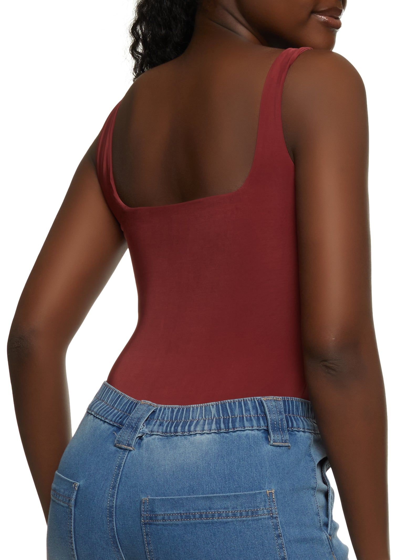 Solid Square Neck Bodysuit sold by Rainbow product image thumbnail 3