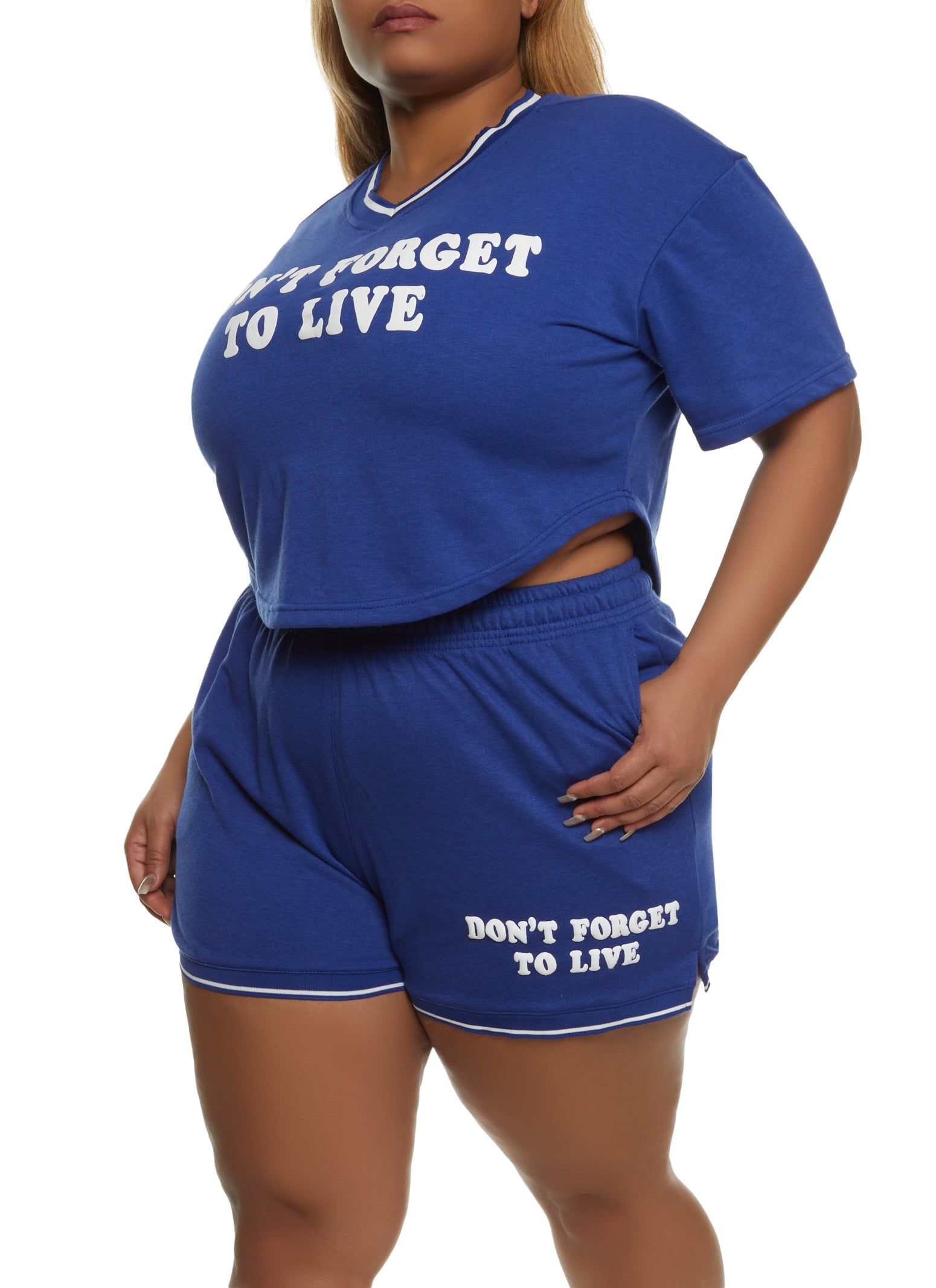 Plus Size Dont Forget To Live Cropped Graphic Tee sold by Rainbow product image thumbnail 2