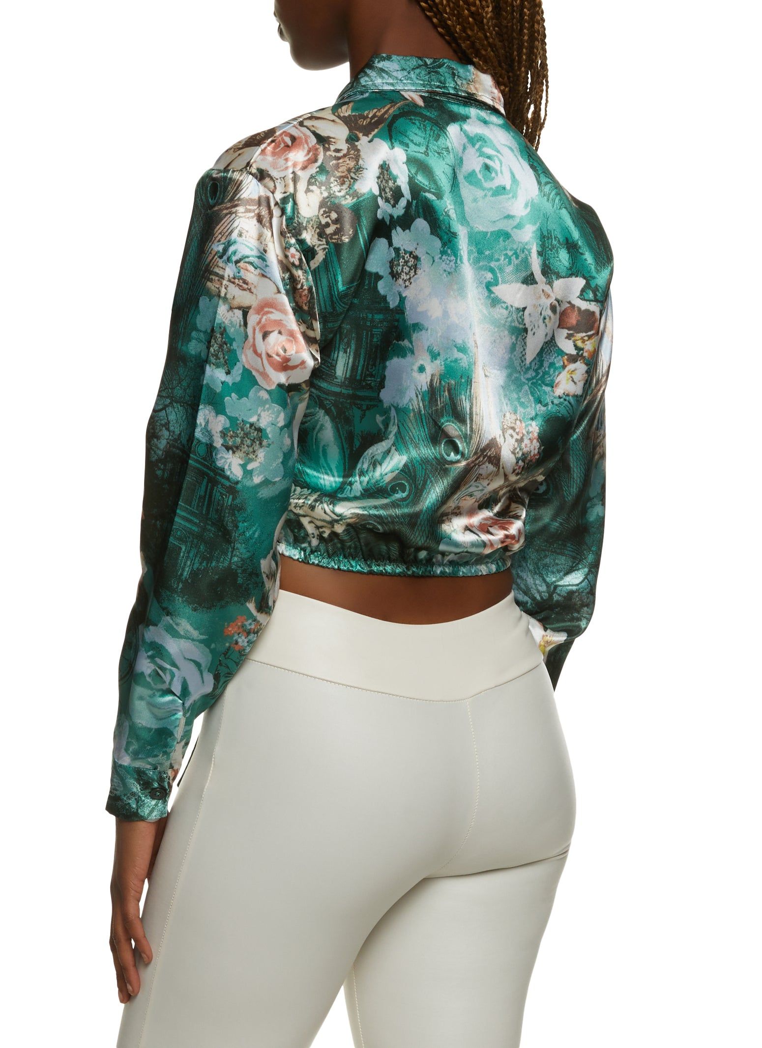 Satin Printed Tie Front Blouse sold by Rainbow product image thumbnail 2