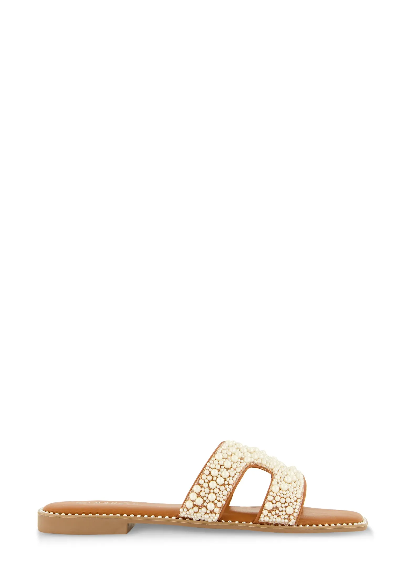 Faux Pearl H Band Slide Sandals sold by Rainbow product image thumbnail 2