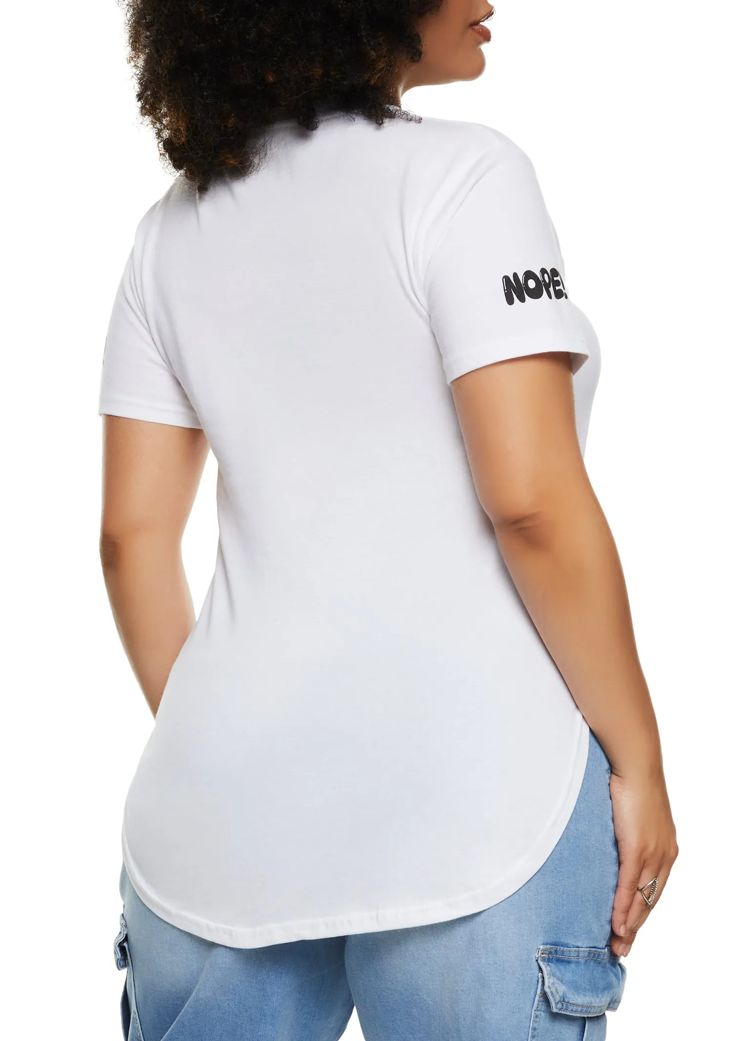 Plus Size High Low Hem Nope Not Today Graphic Tee sold by Rainbow product image thumbnail 3