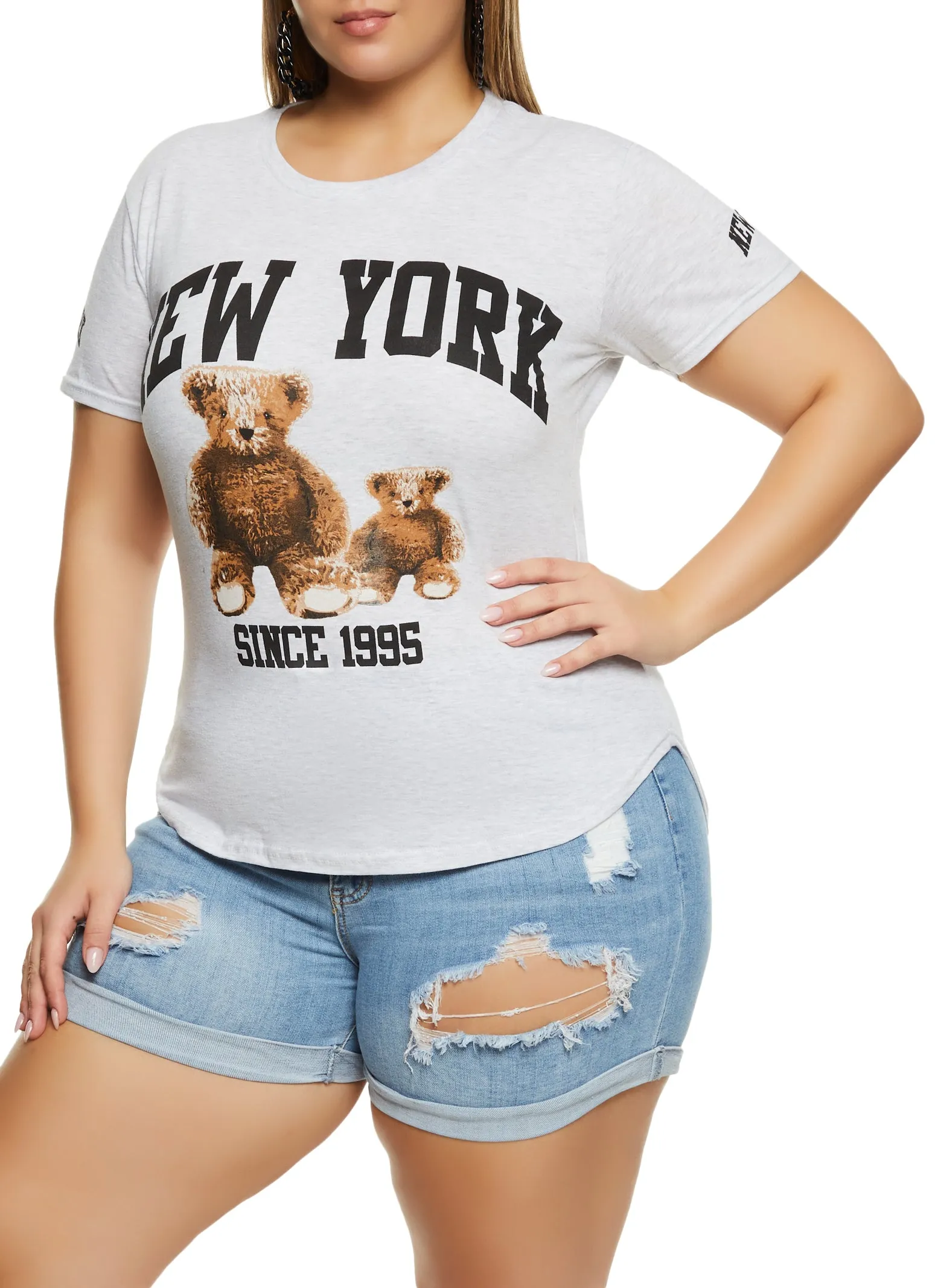 Plus Size New York Since 1995 Bear Graphic Tee sold by Rainbow