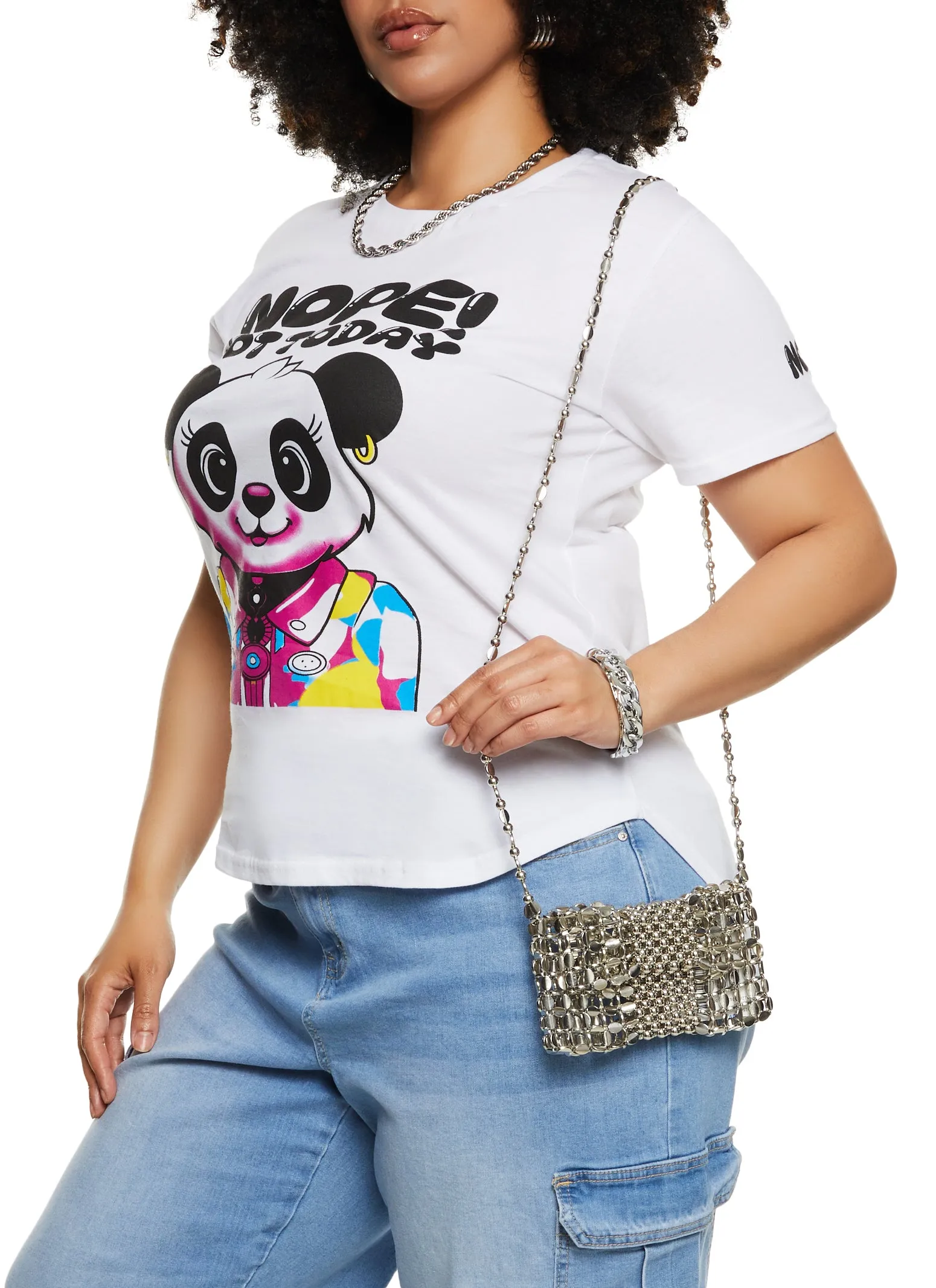 Plus Size High Low Hem Nope Not Today Graphic Tee sold by Rainbow product image thumbnail 2