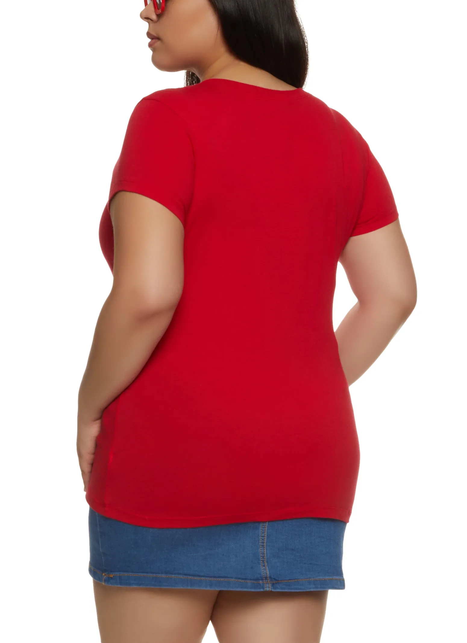 Plus Size Basic Short Sleeve Crew Neck Tee sold by Rainbow product image thumbnail 2