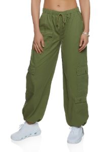 Twill Drawstring Cargo Pants sold by Rainbow