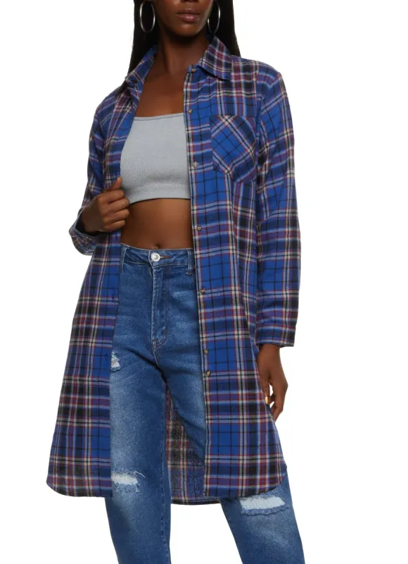 Plaid Button Front Flannel Shirt sold by Rainbow