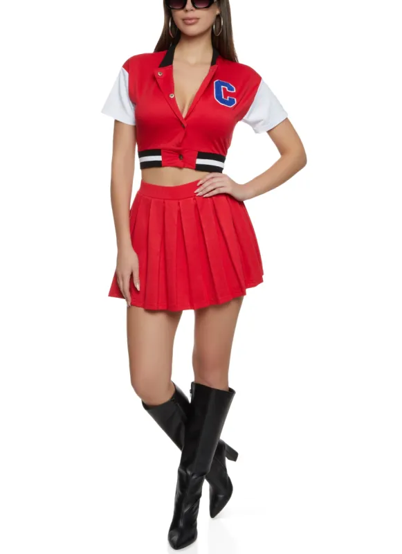 French Terry Pleated Mini Skirt sold by Rainbow