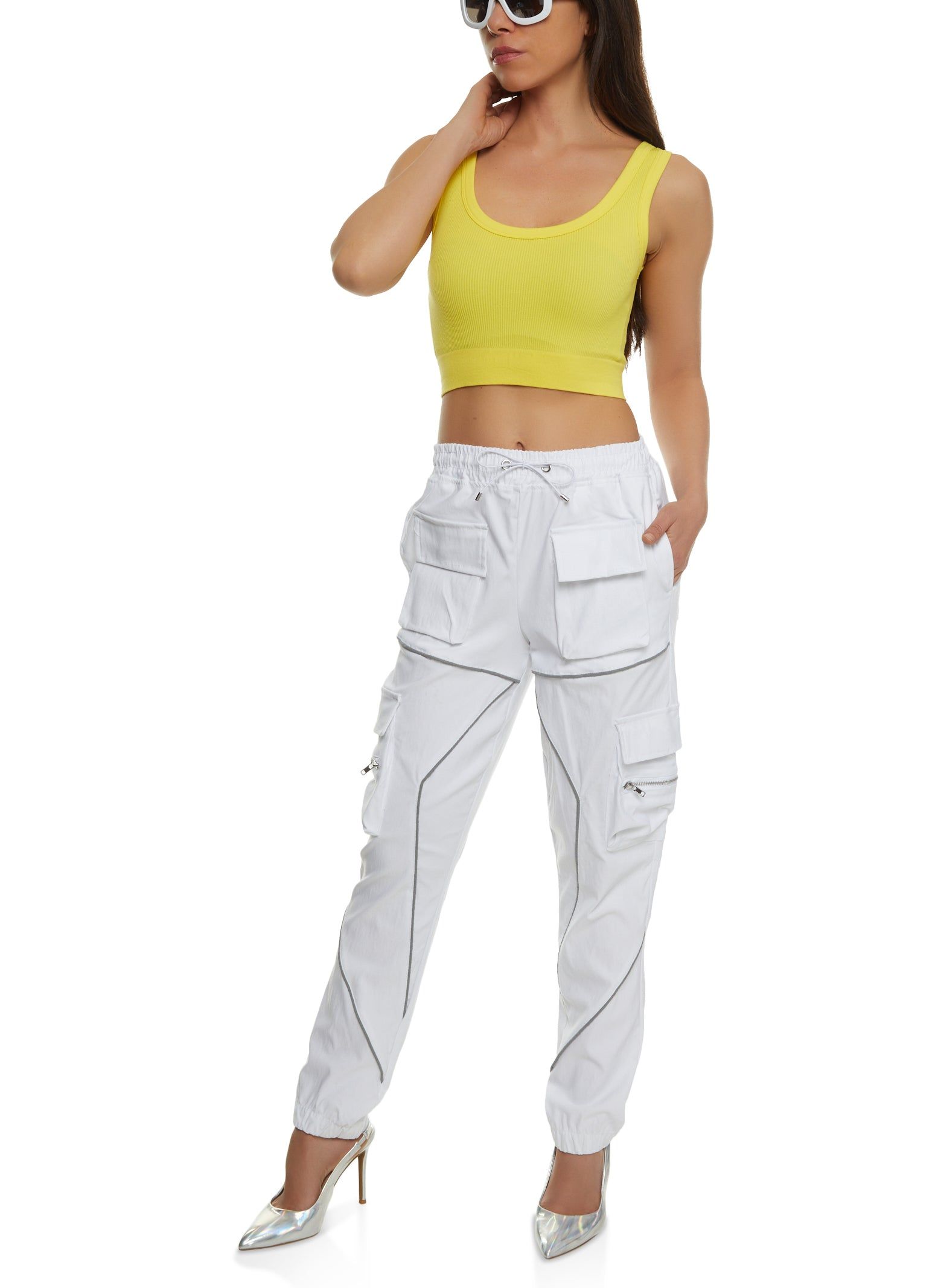 Contrast Piping Drawstring Cargo Joggers sold by Rainbow product image thumbnail 2