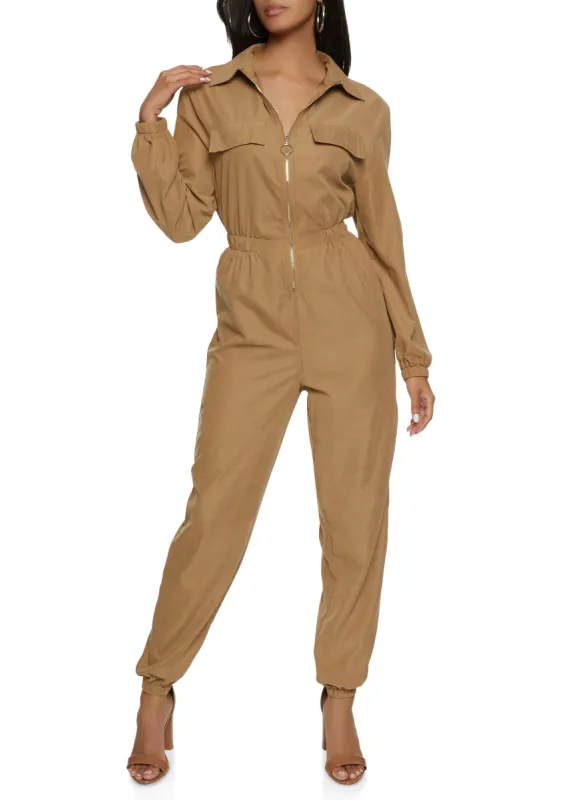 Zip Front Utility Jumpsuit sold by Rainbow