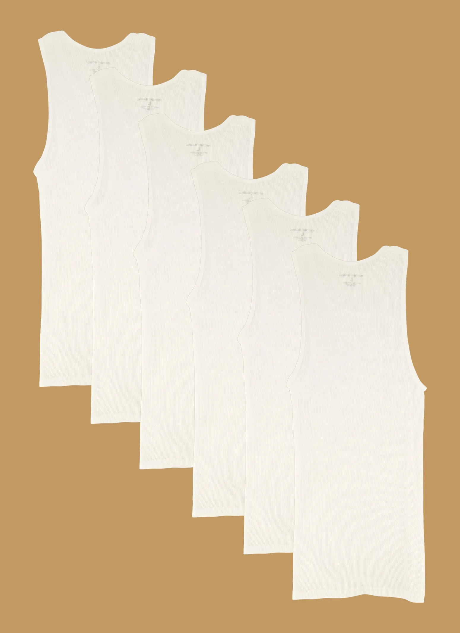 Mens Ribbed Tank Tops 6 Pack sold by Rainbow product image thumbnail 2