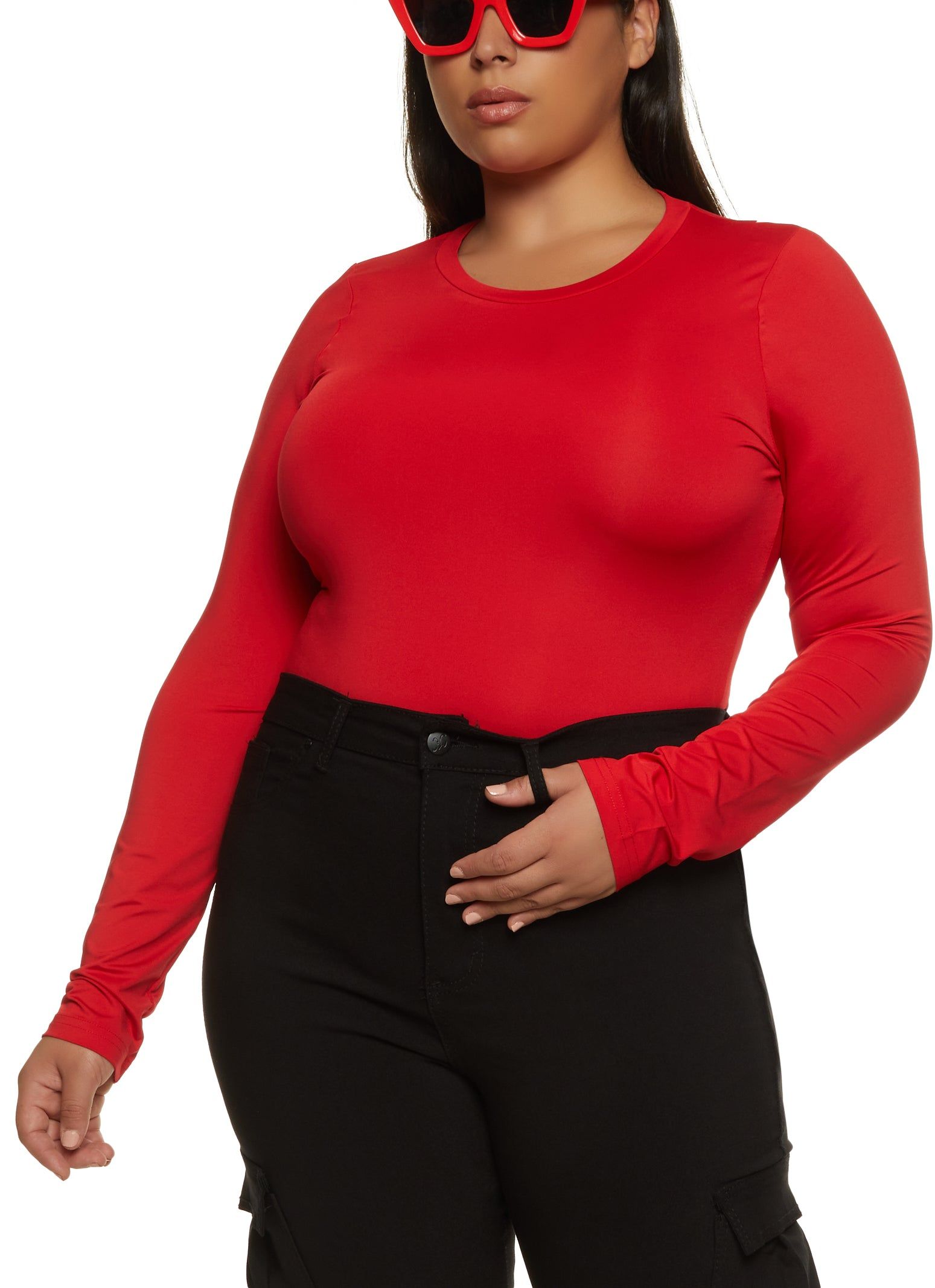 Plus Size Crew Neck Long Sleeve Bodysuit sold by Rainbow product image thumbnail 2