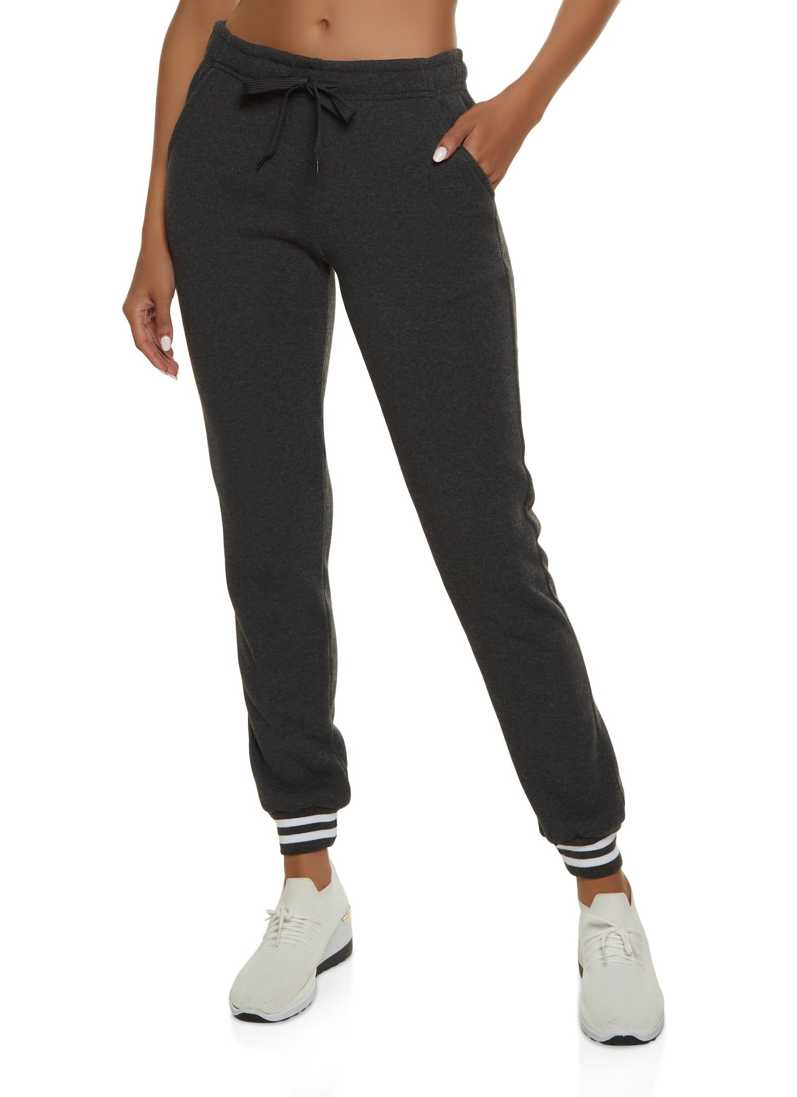 Striped Cuff Fleece Joggers sold by Rainbow