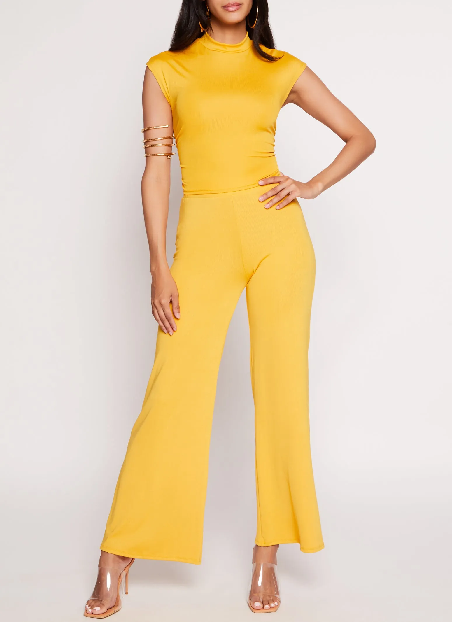 Ruched Mock Neck Cap Sleeve Top sold by Rainbow product image thumbnail 2