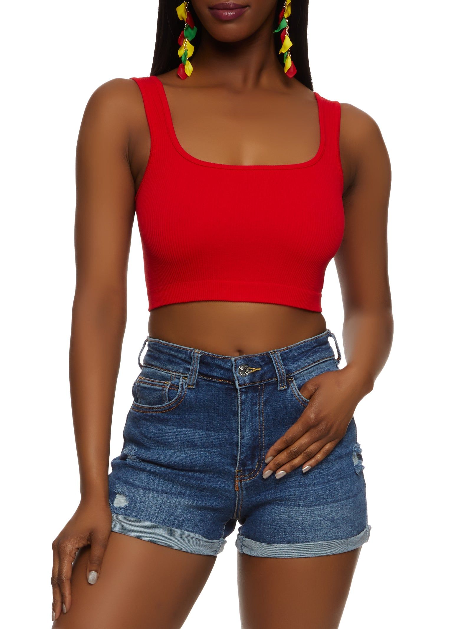 Seamless Rib Knit Crop Top sold by Rainbow