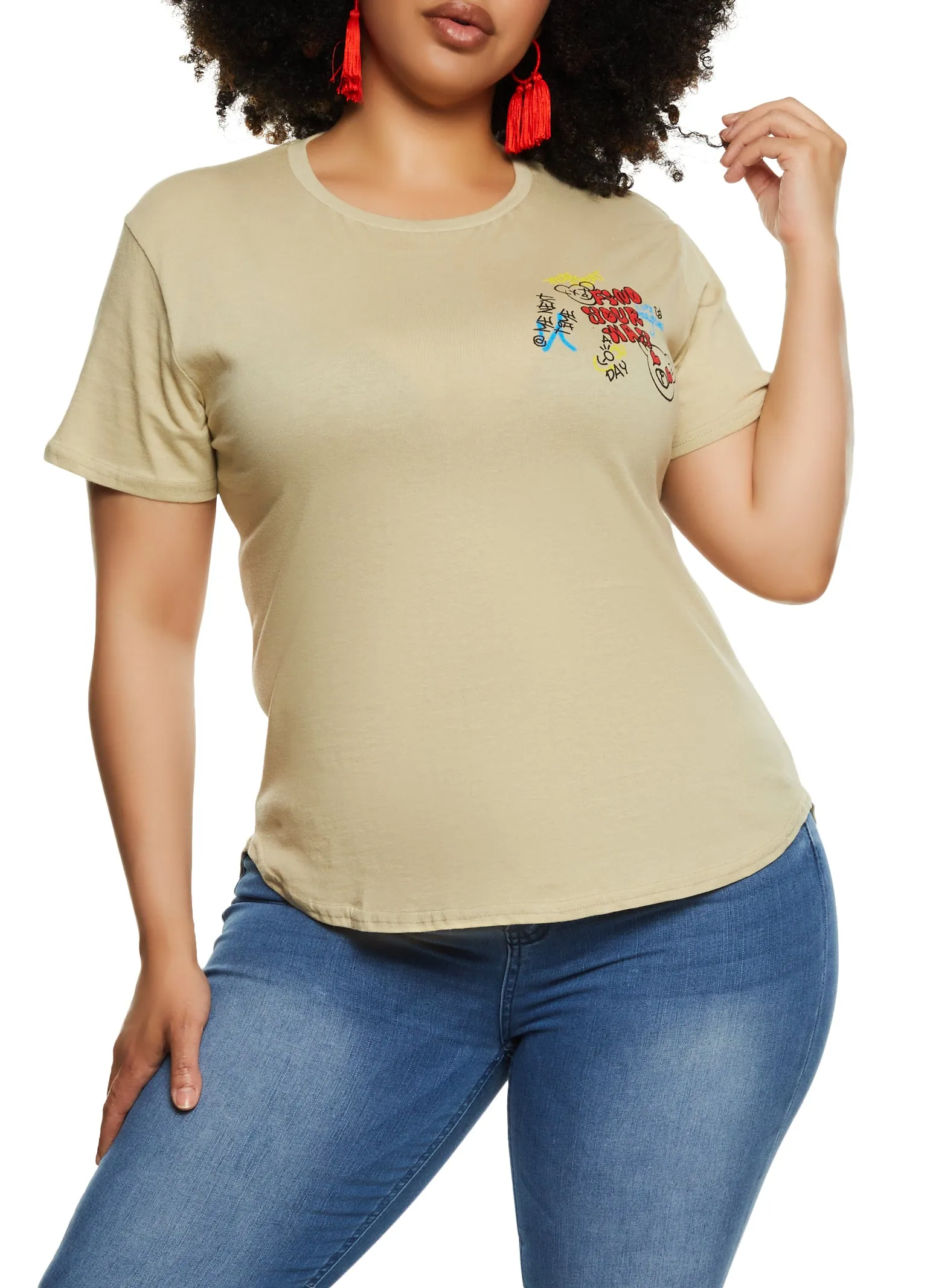 Plus Size Find Your Way Tunic Graphic T Shirt sold by Rainbow product image thumbnail 3