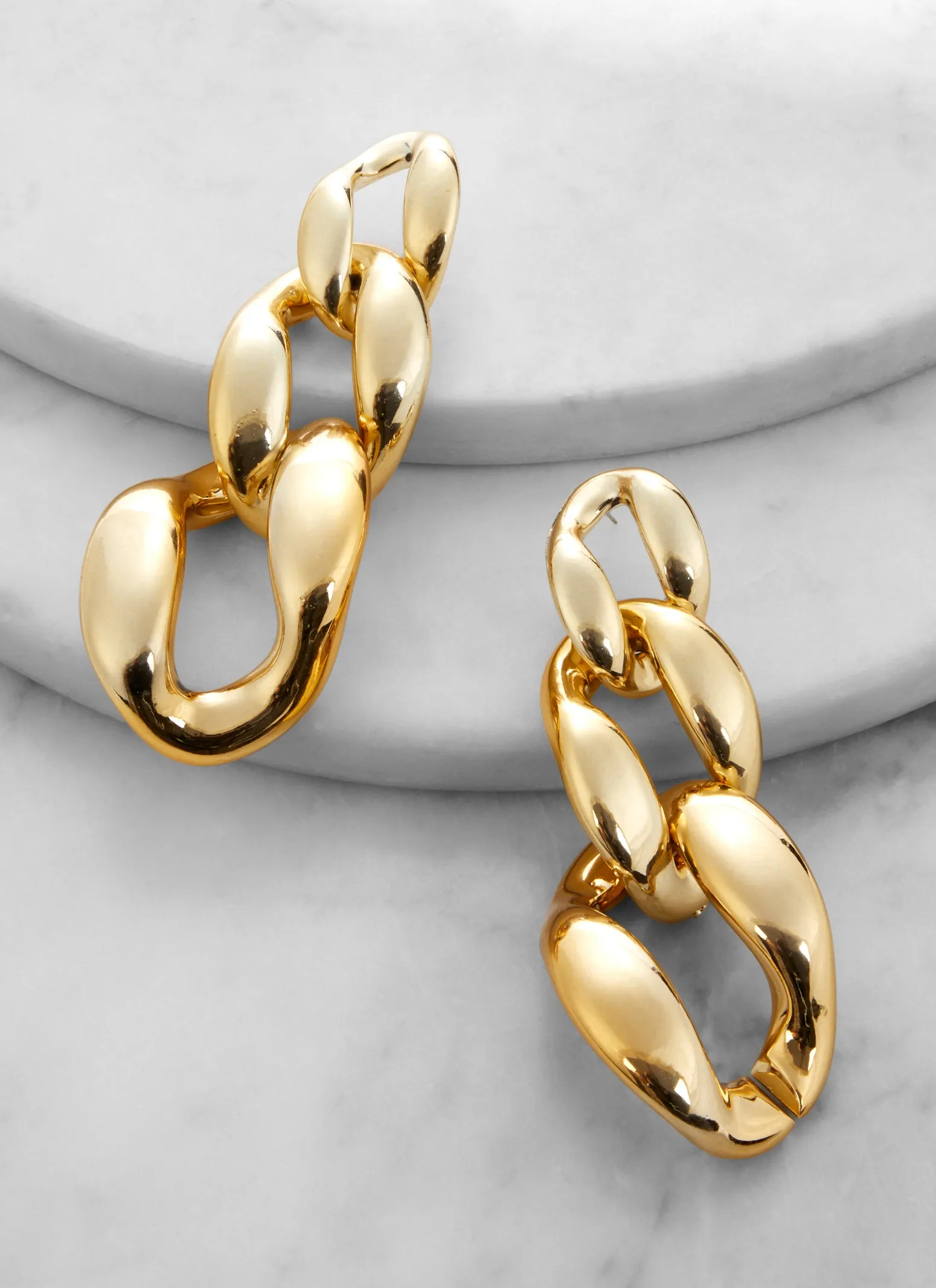 Metallic Jumbo Chain Link Drop Earrings sold by Rainbow product image thumbnail 2