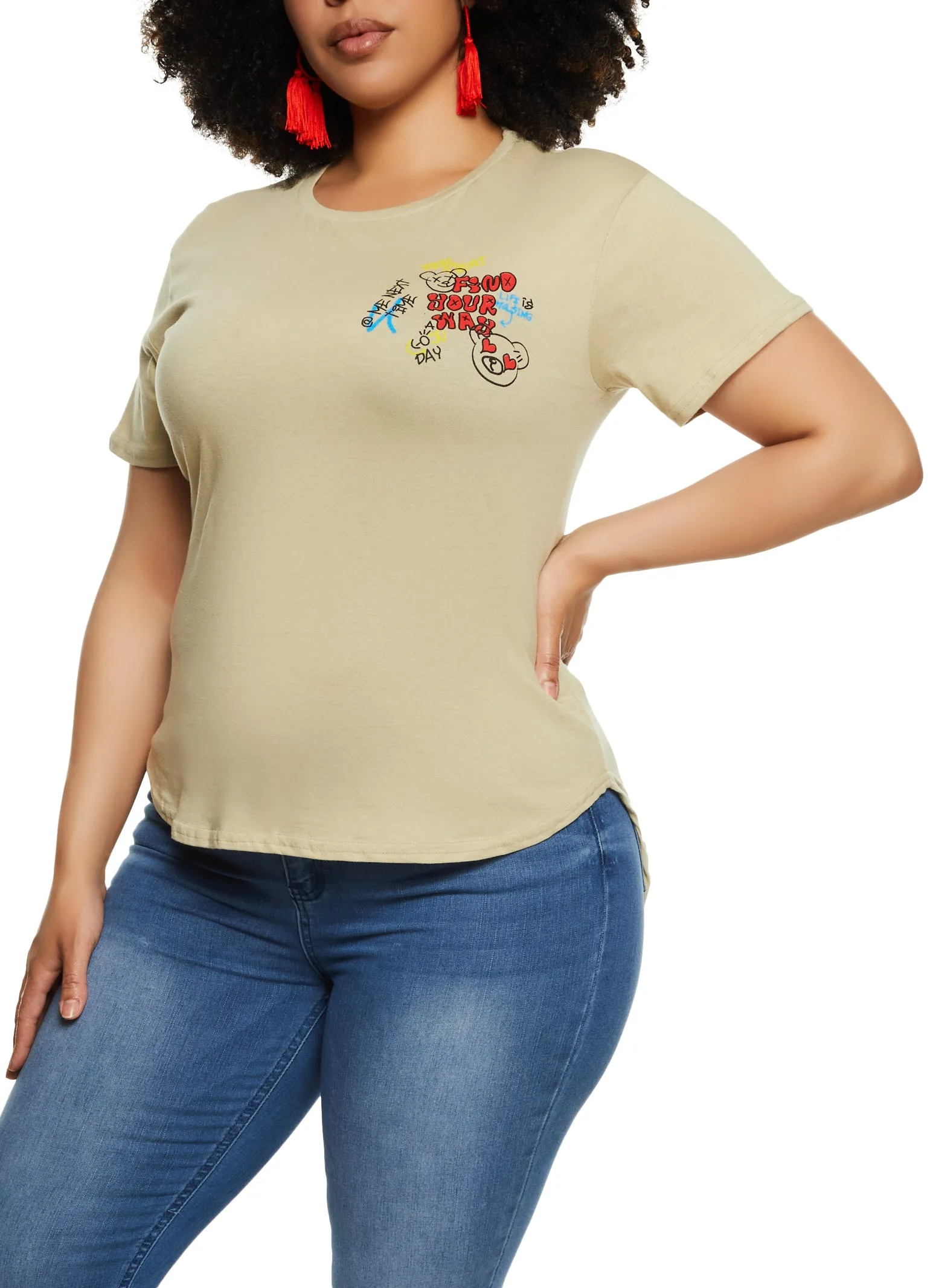 Plus Size Find Your Way Tunic Graphic T Shirt sold by Rainbow product image thumbnail 2